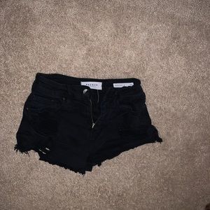 Pacsun Black Ripped Jean Shorts